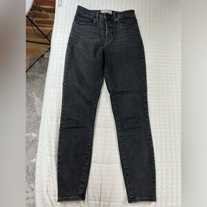 Everlane high rise skinny jeans in washed charcoal